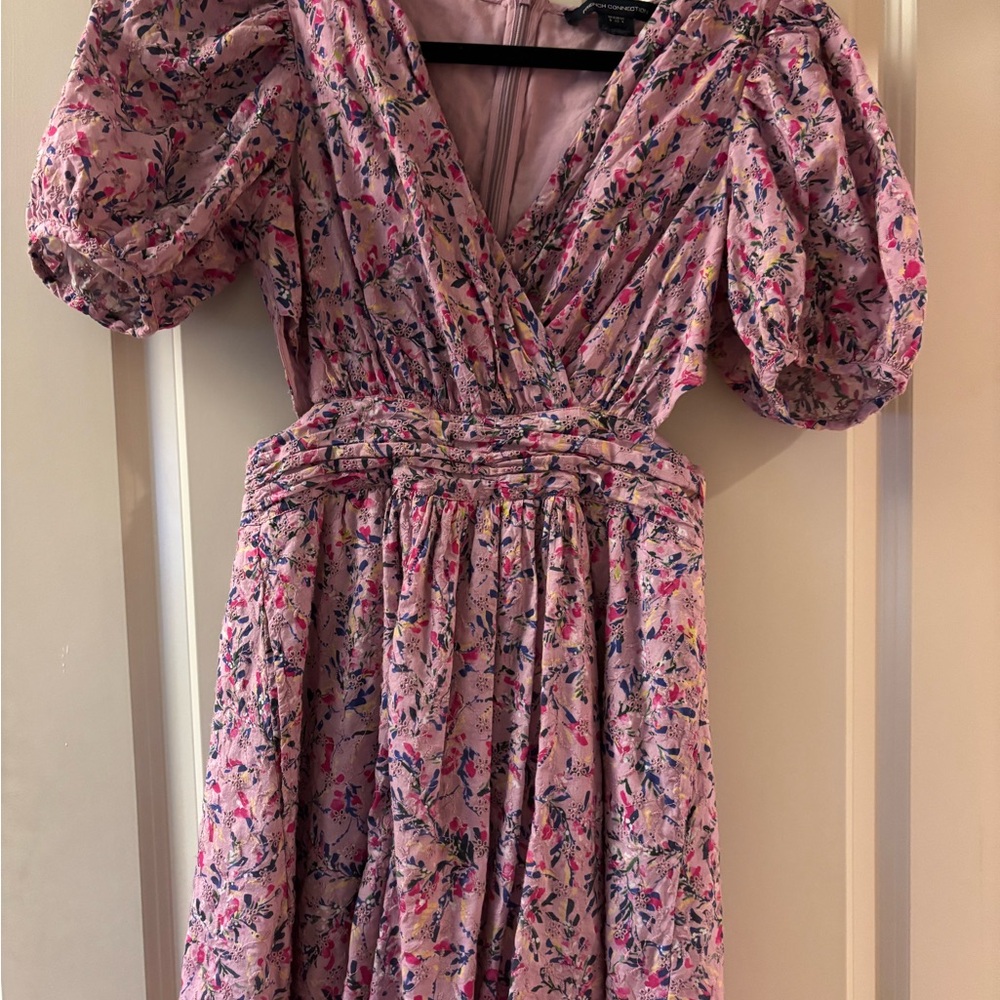 French connection floral  purple and pink eyelet dress